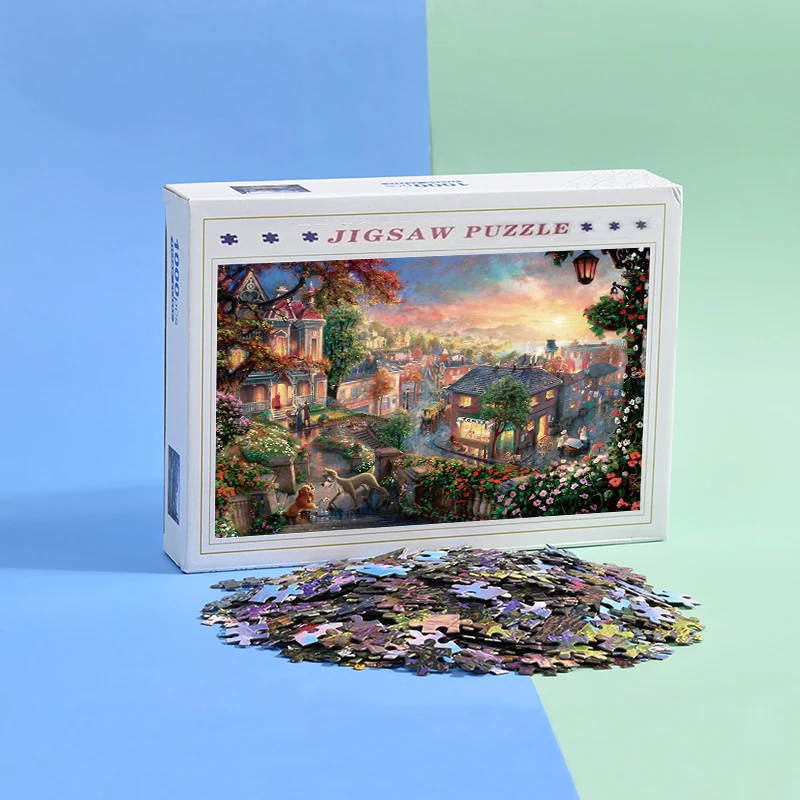 75*50cm Adult 1000 Pieces Paper Jigsaw Puzzle Tranquility Town Landscape Series Stress Reducing Educational Toys Christmas Gift