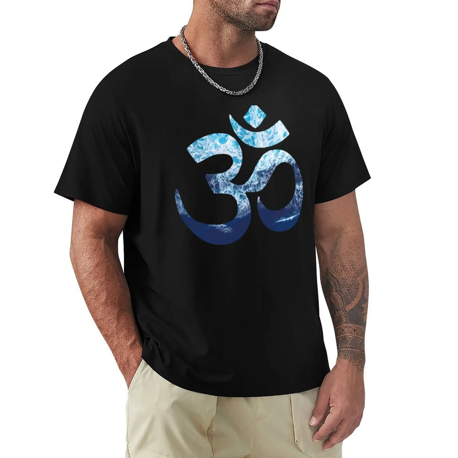 

Sea Foam Om T-Shirt Casual Street Style Short Sleeve Tee