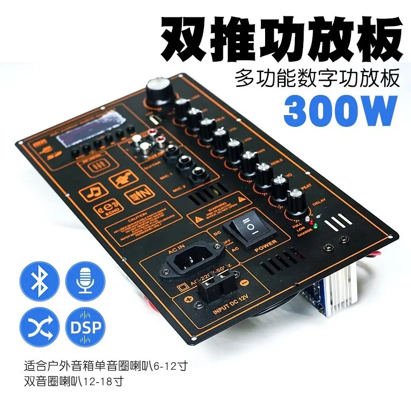 

Мощная уличная акустическая система DIY с цифровым усилителем, Bluetooth, двойным выходом для 10-18-дюймовых сабвуферов