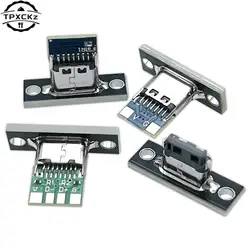 1pcs Type-C USB Jack 3.1 Type-C 2Pin 4Pin Female Connector Jack Charging Port USB 3.1 Type C Socket With Screw Fixing Plate