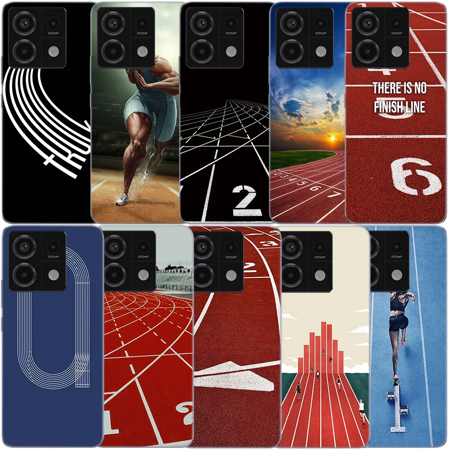 Track and Field Track Clear Phone Case For Xiaomi Redmi 12 12C 10 10A 10C 9 9A 9C 9T Note 13 12 Pro + 12S TPU 8 8A 7 7A Pattern