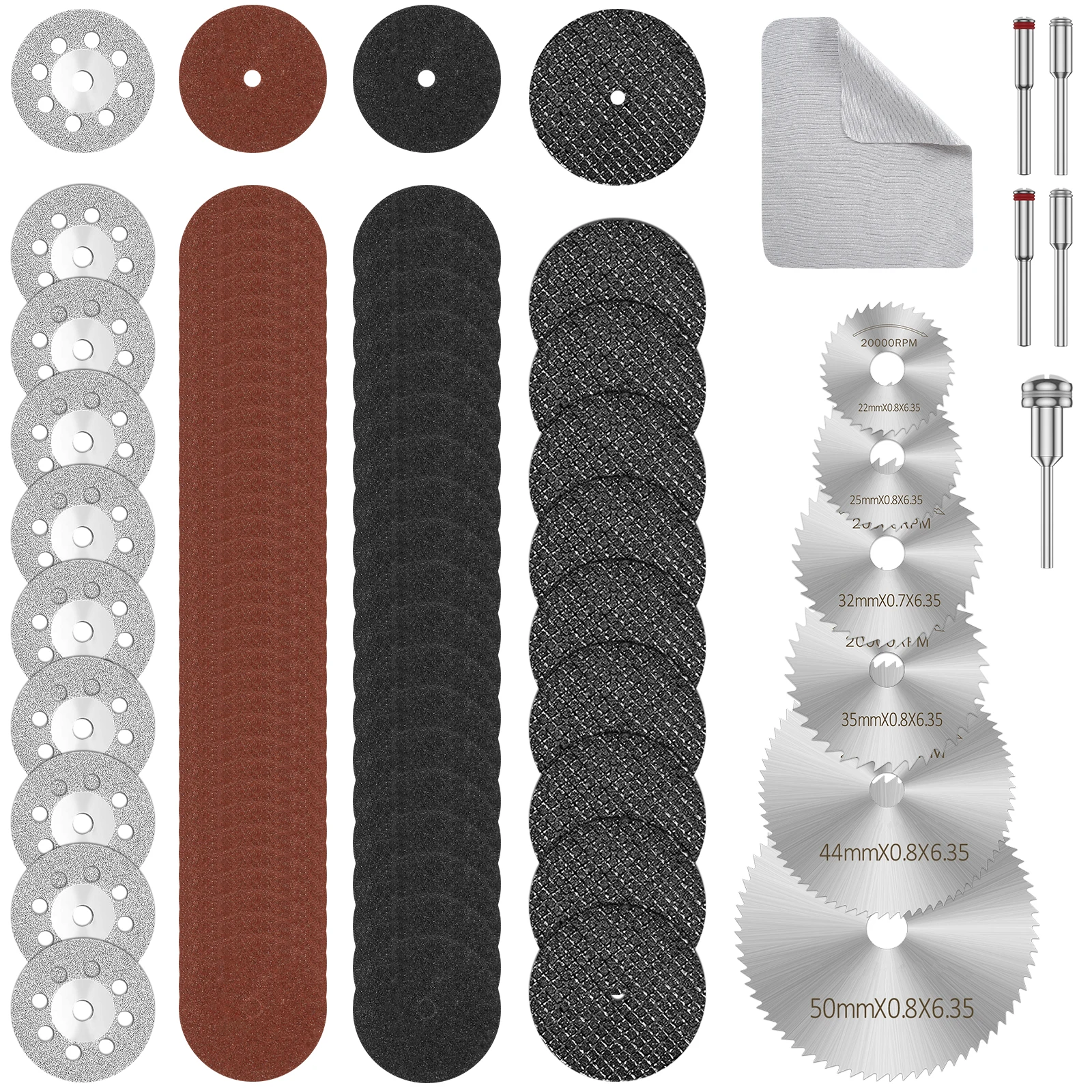 

Набор из 88 мини-дисков для резки и шлифовки, абразивные круги для роторных инструментов, аксессуары для дерева, пластика, металла, стекла