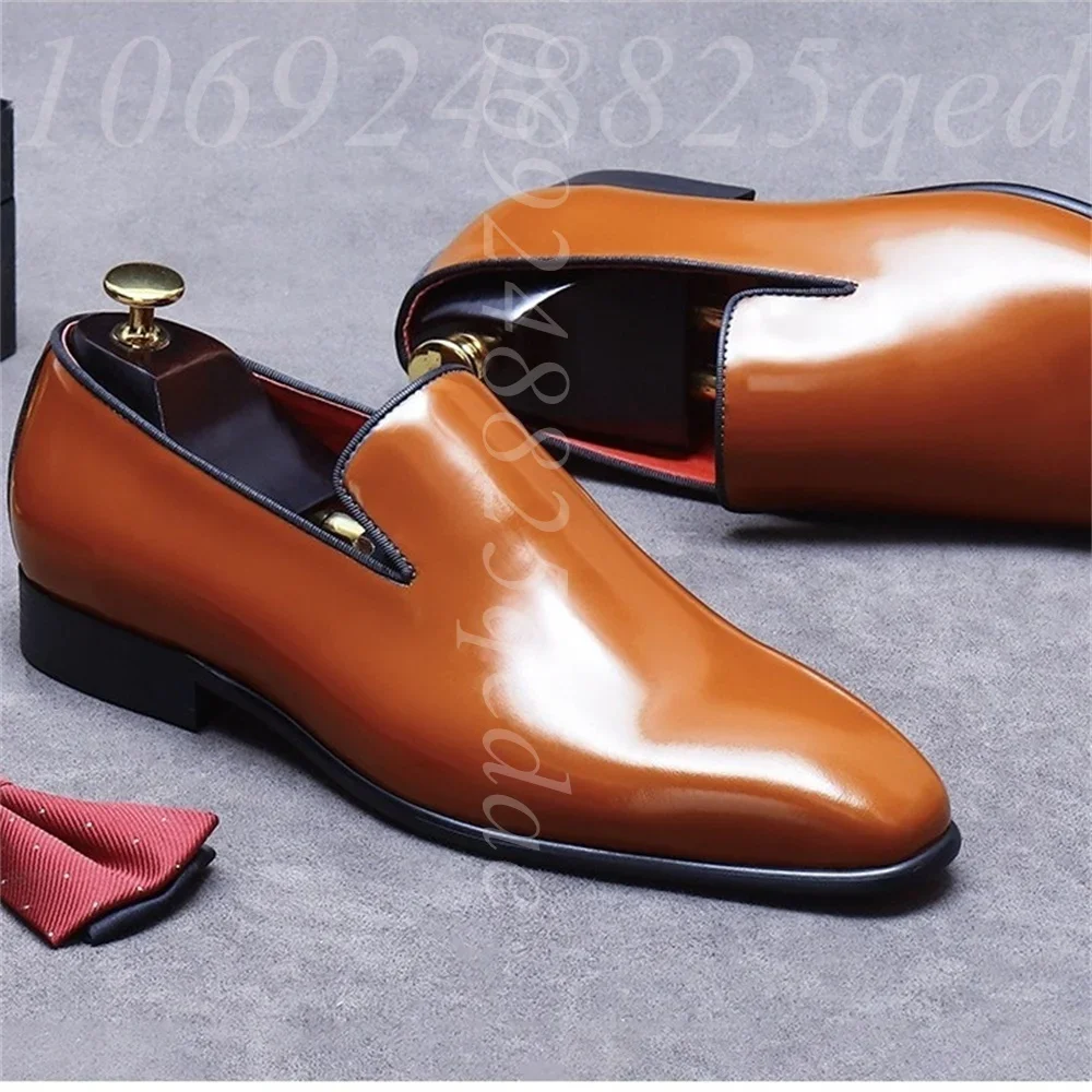 Men's Pointed Toe Polished Slip-On Dress Shoes, Formal Loafers, Comfortable Business Casual Footwear for Men, Classic Design
