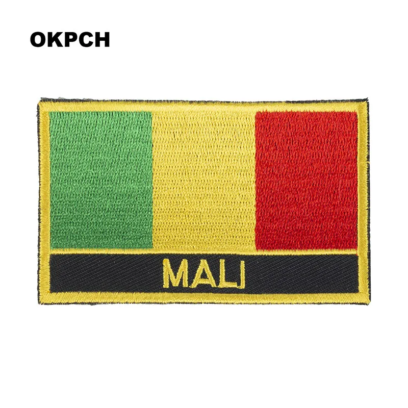 Mali Flag Embroidery Patches Iron on Saw on Transfer patches Sewing Applications for Clothes in Home&Garden