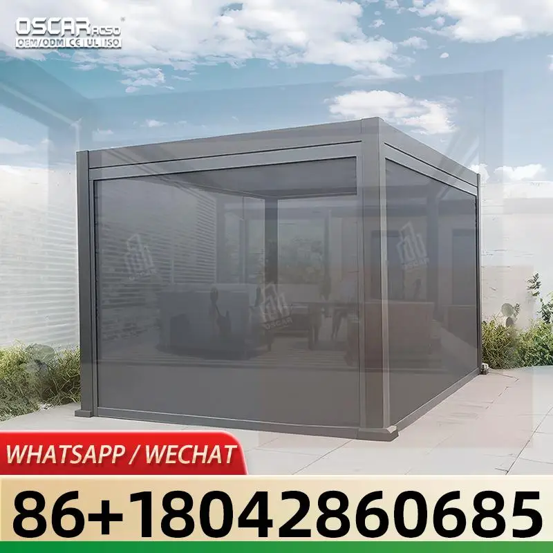 6x3m Outdoor Remote Controlled Louvered Roof Pavilion Pergola with Nature Treated Wood for Balcony Patio Garden pergola