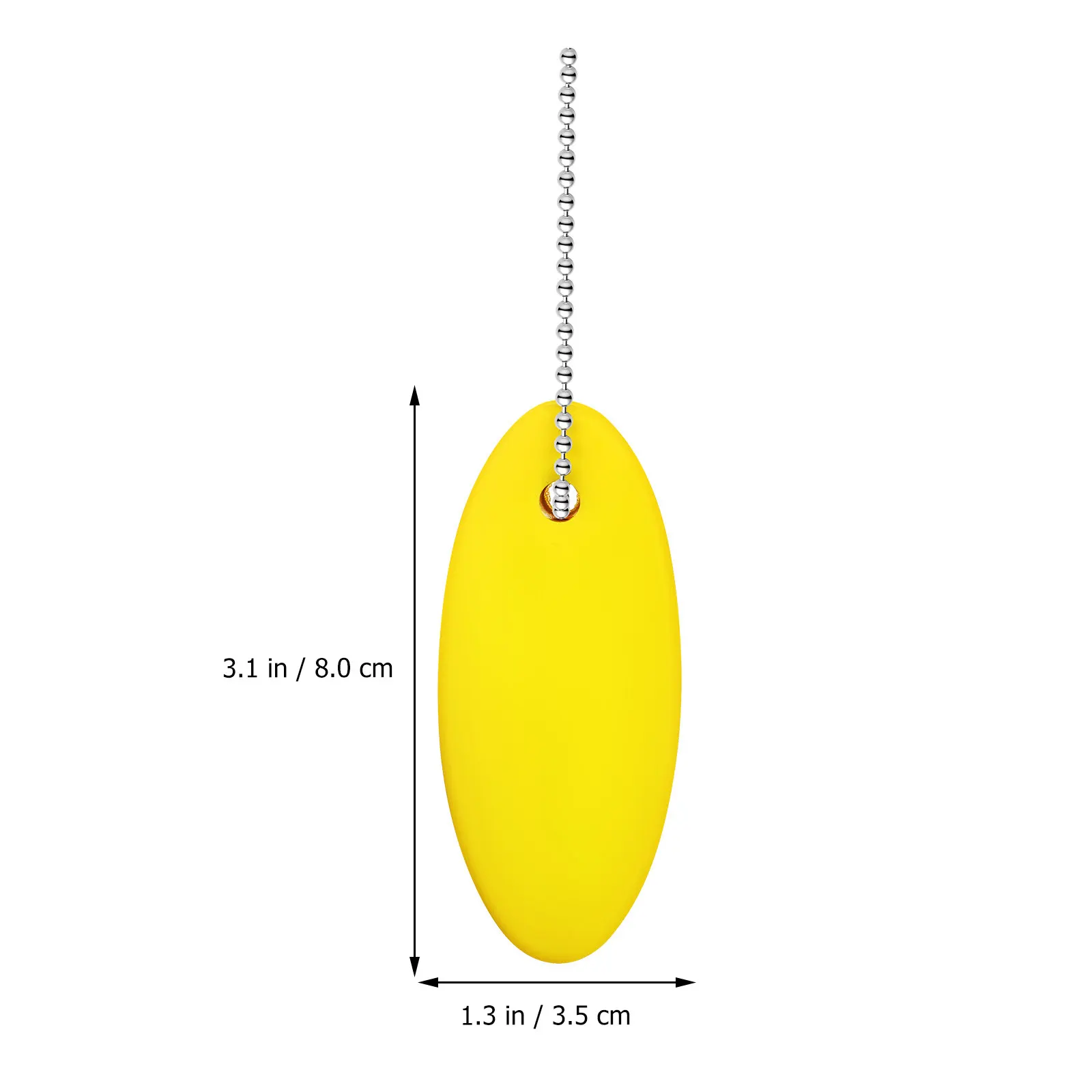 2Pcs Floating Keychains Oval Shaped High Visibility PU Material Bright Yellow Float Key Ring Water Sports Boating Swimming