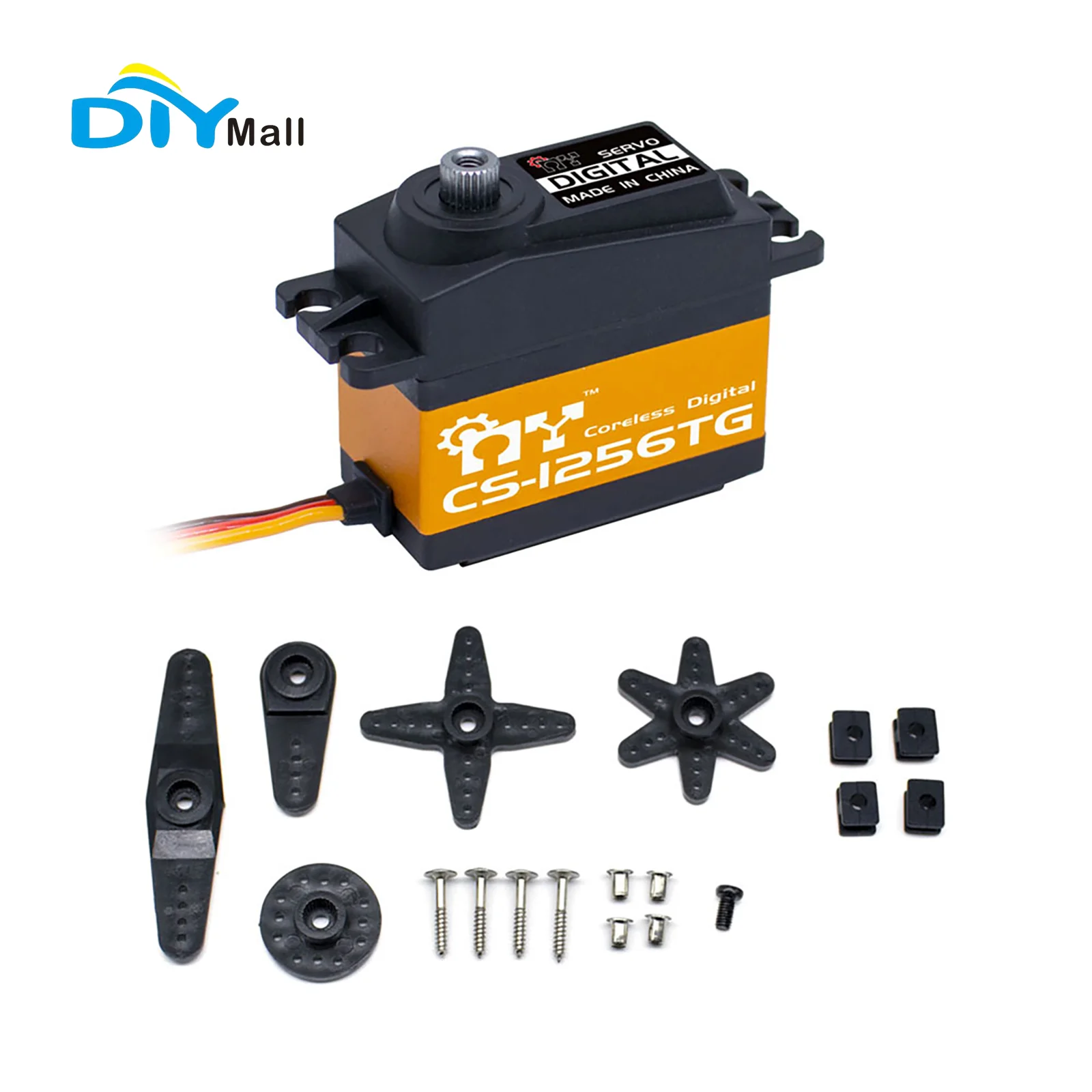 DIYmall CS-1256TG 6.0V 20KG High-Torque Full Metal Gear Coreless Digital Servo for 1/8 1/10 RC Car HSP HPI Drone Crawler