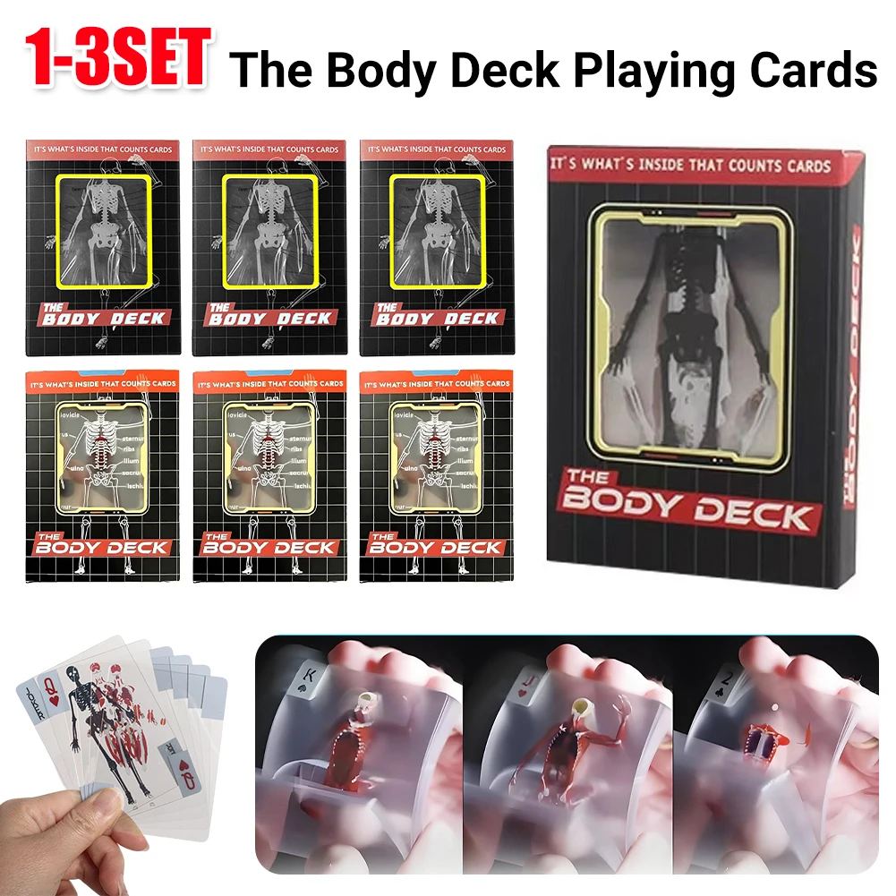 

Колода тела, манекен, колода тела, скелет, игральные карты, прозрачные анатомические покерные карты, скелеты, рентгеновский дизайн, образовательный подарок