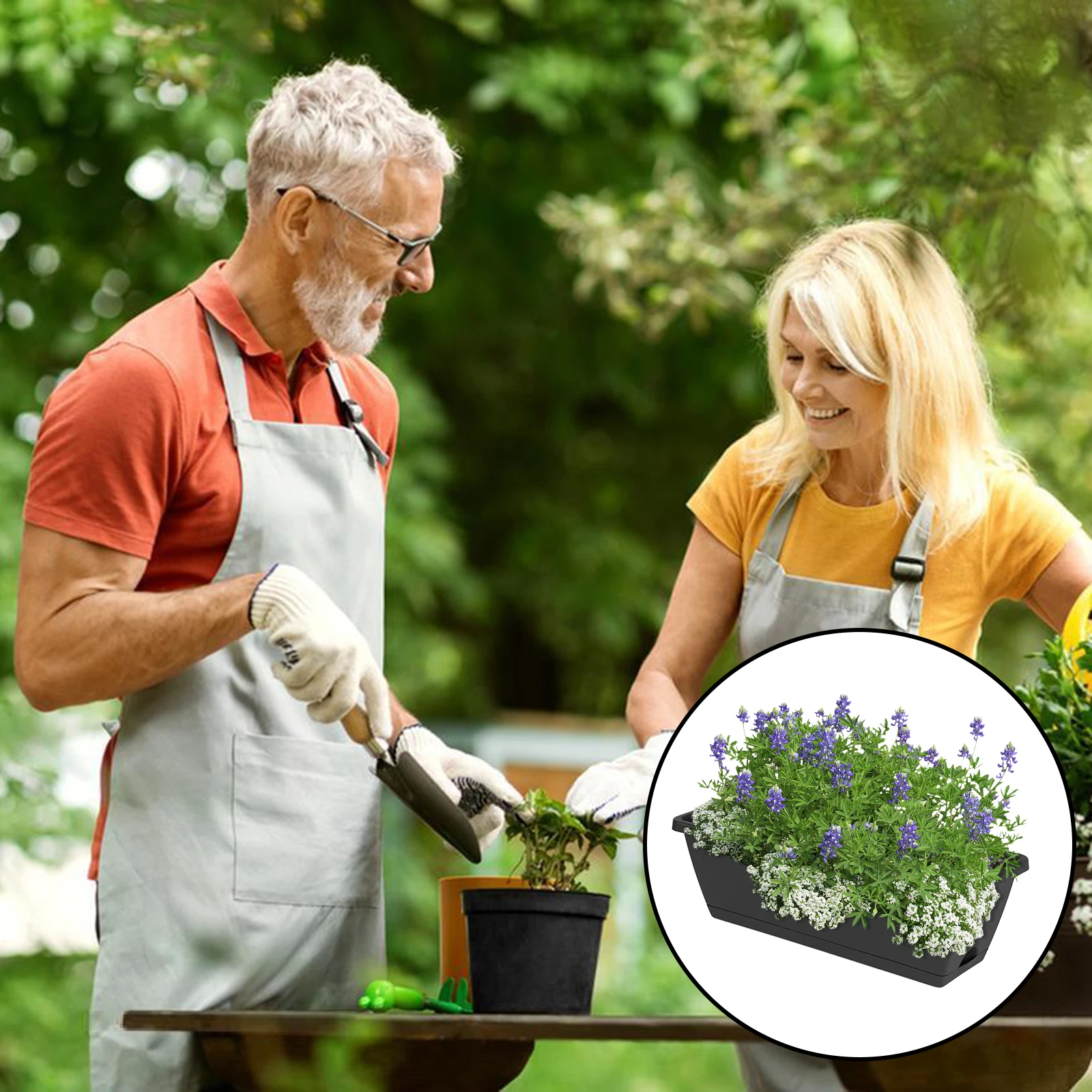 Thickened Rectangular Planting Pot Holes for Water Draining Air Flow for Windowsill Flowers Green Plants