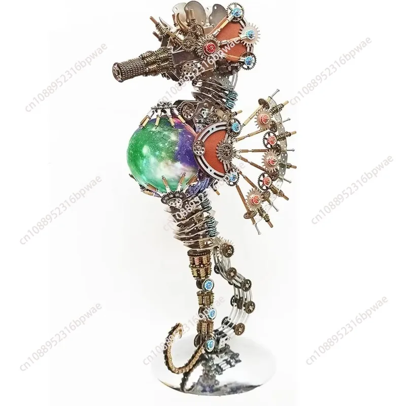 3D Puzzles Seahorse Metal Mechanical Sea Animals Model Kit Steampunk DIY Assembly Toys Kits Children Adults - 2100PCS