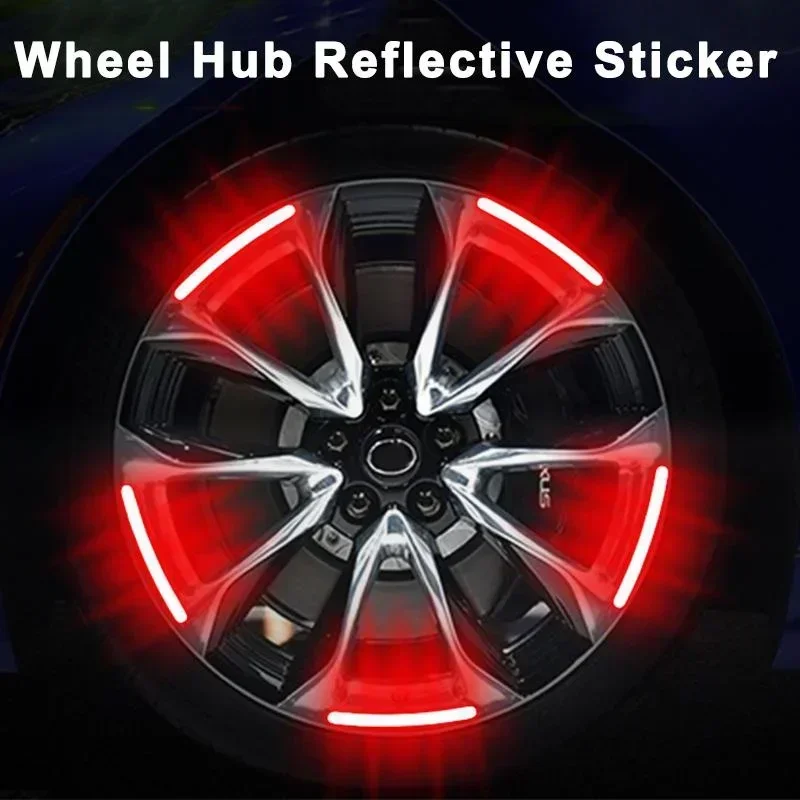 Car Wheel Hub Reflective Stripes Door Safety Opening Warning Sticker Tape Fluorescent Auto Rear Warning Reflective Tape