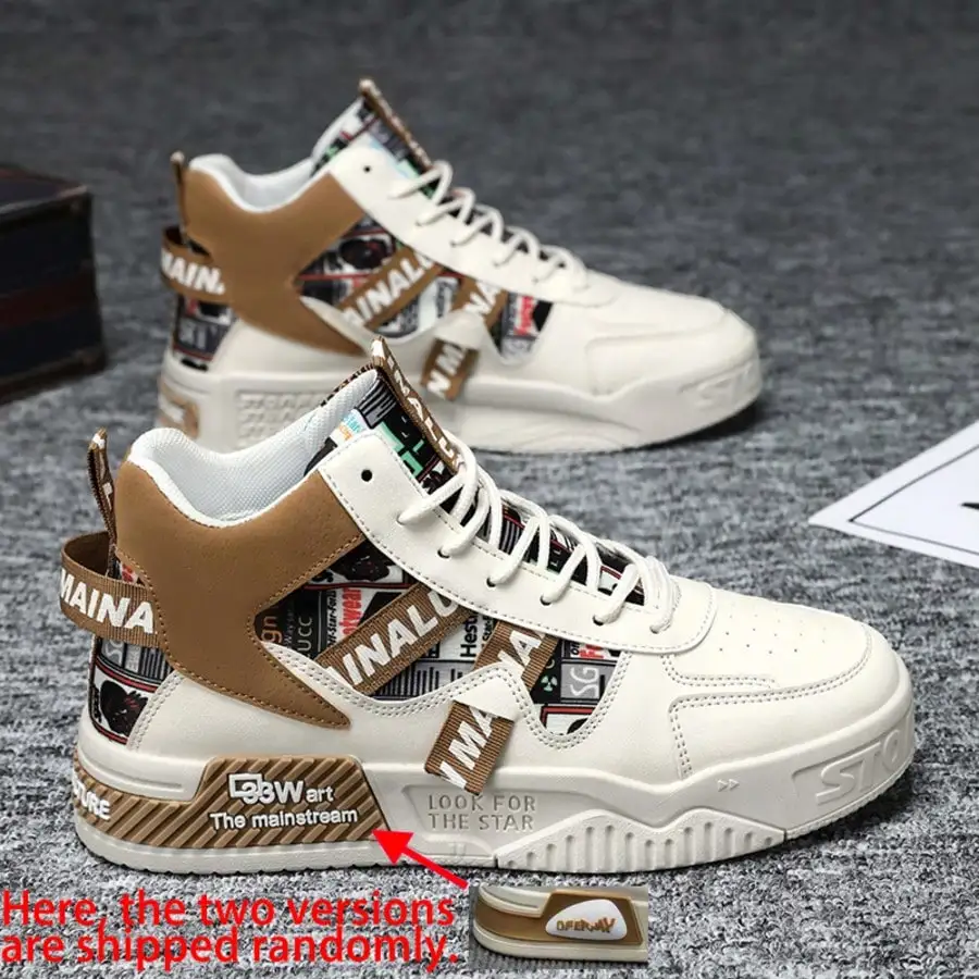 STARNOVO [Mid-Top Lace-Up Men Skateboarding Shoes, Casual Style (Note: The Image May Be Edited, But The Video Is Actual Footage)']st25072833723218686
