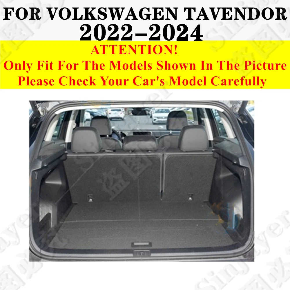 High Side Car Trunk Mat For Volkswagen VW Tavendor 2024 2023 2022 Custom Fit XPE Tail Boot luggage Pad Rear Cargo Liner Carpet