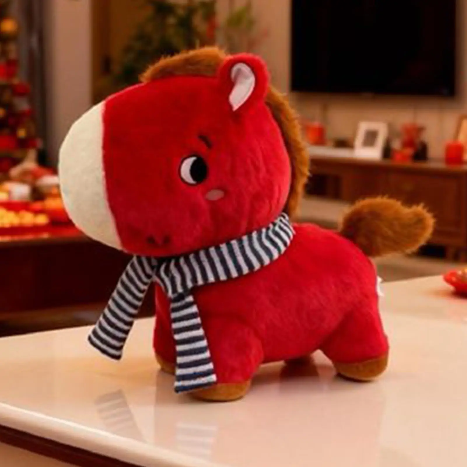 Stuffed Horse Plush Toy 2026 Red Good Luck Room Decor Spring Festival Stuffed Animal Horse Toy for Friends Family Coworkers