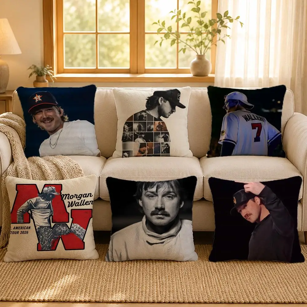 Singer Morgan Wallen Country Cushion Cover Personalized Short Plush Cushion Cover Sofa Pillowcase Bedroom Home Decor Gift