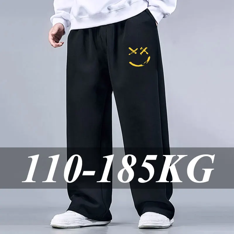 

Spring Autumn Multi-Pockets Sweatpants Men Drawstring Waist Sportswear Casual Track Pants Plus Size Loose Straight Trousers 7XL