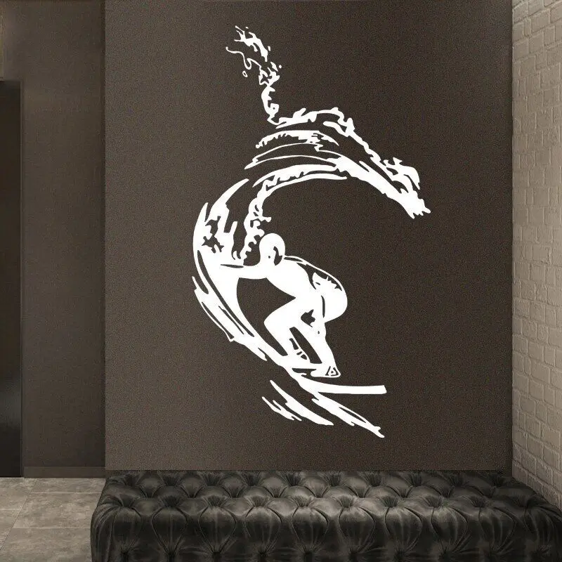 Surfing Surfer Surfboard Surf Beach Wall Sticker Vinyl Home Decor Removable Sport Decal Interior Decoration Mural Wallpaper 3Y34