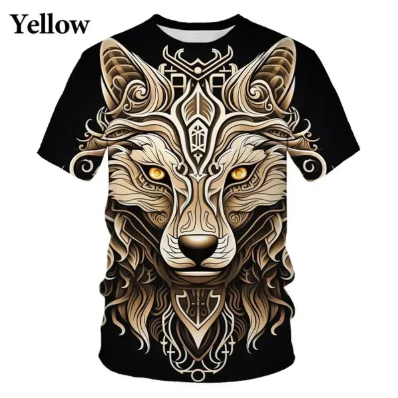 New Fashion Cool Viking Wolf 3D Print T-shirt Fashion Men Clothing Hip Hop Street Oversized T Shirt Casual Harajuku Tops Tees