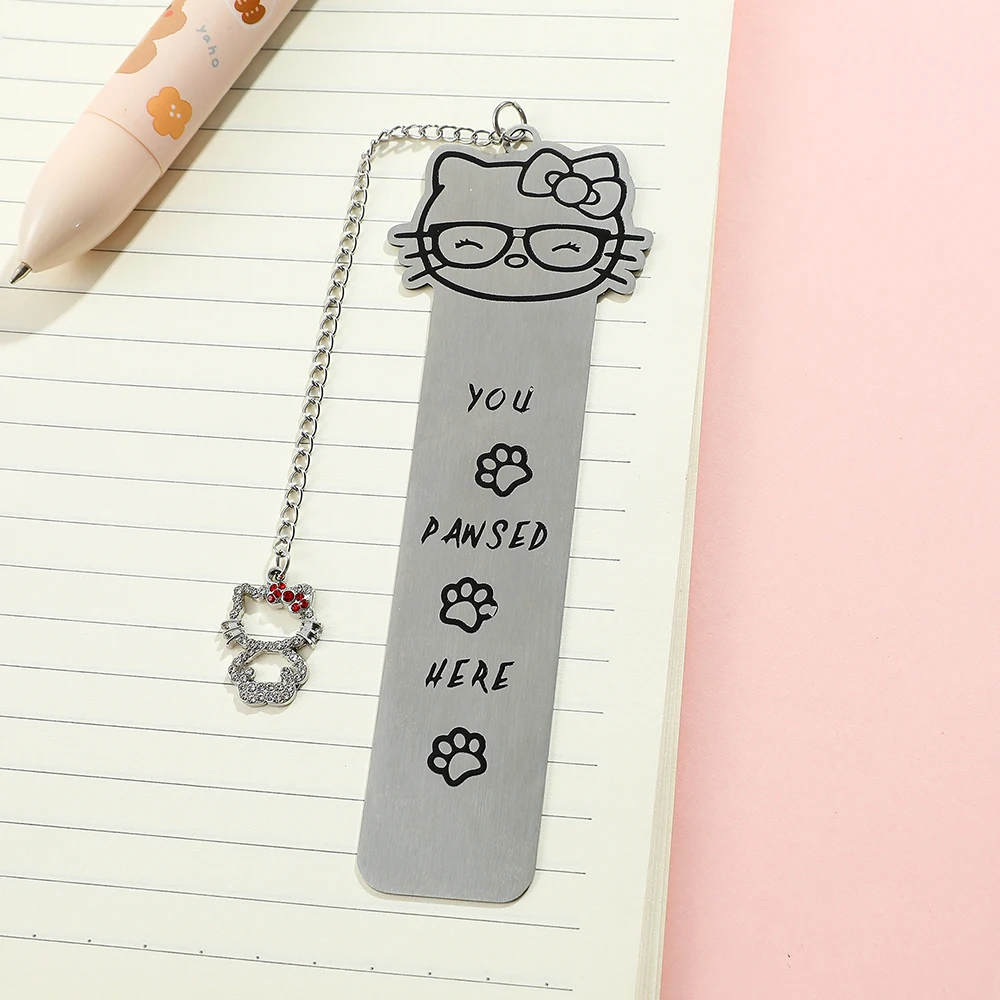 Hello Kitty โลหะสแตนเลสบุ๊คมาร์ควัยรุ่นอ่านของขวัญของขวัญวันเกิดสําหรับเพื่อน Back to School ของขวัญนักเรียน