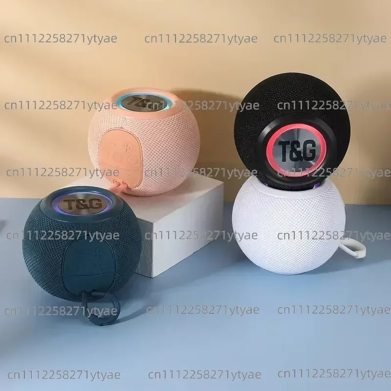 Portable TG337 Bluetooth Speaker Round Subwoofer TWS Stereo Speaker LED Light Hifi Music Player Support FM TF Card USB AUX
