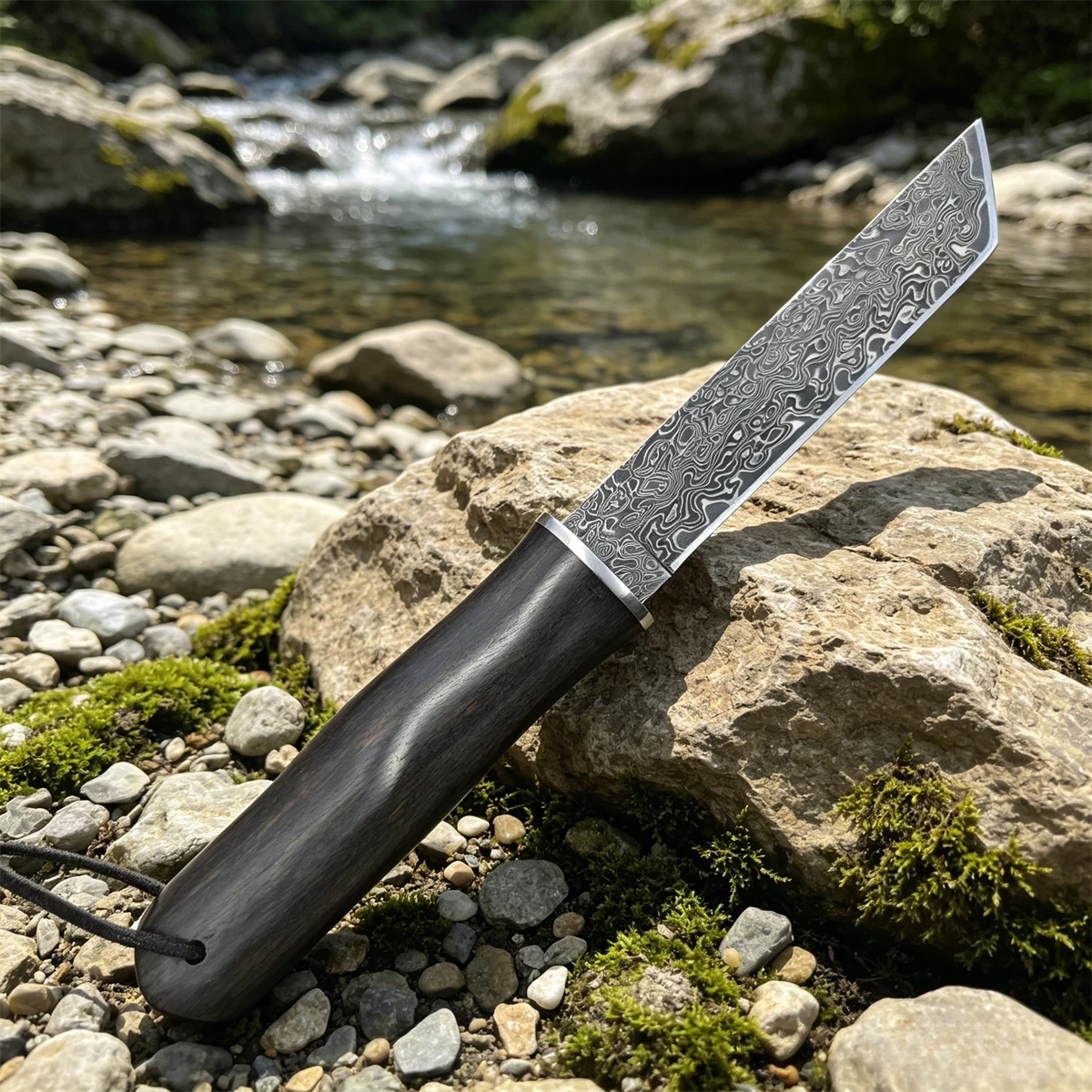 

Нож с клинком танто из дамасской стали VG10 высокой твердости, с деревянной рукоятью в стиле бамбука, карманный, для выживания, EDC-инструмент, портативный, легкий