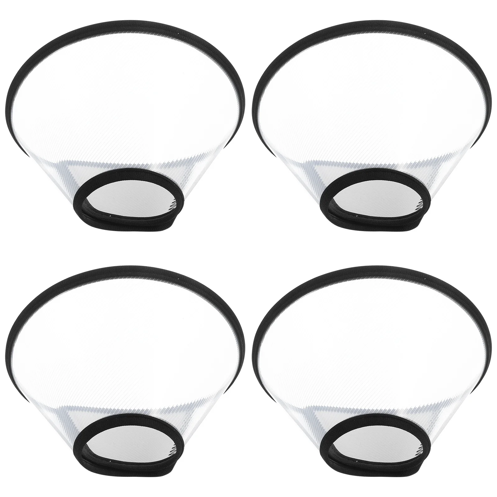 

4Pcs Pet Protective Collar Widened Thickened Recovery Cone Transparent Plastic Elizabethan Neck Cover for Cats Dogs Kittens