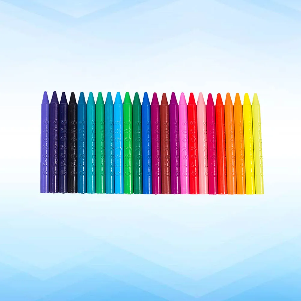 

1Pack 24 Color Crayons Safe Non-Toxic Multicolor Drawing Pens for Art Craft Projects Learning Activity Classroom
