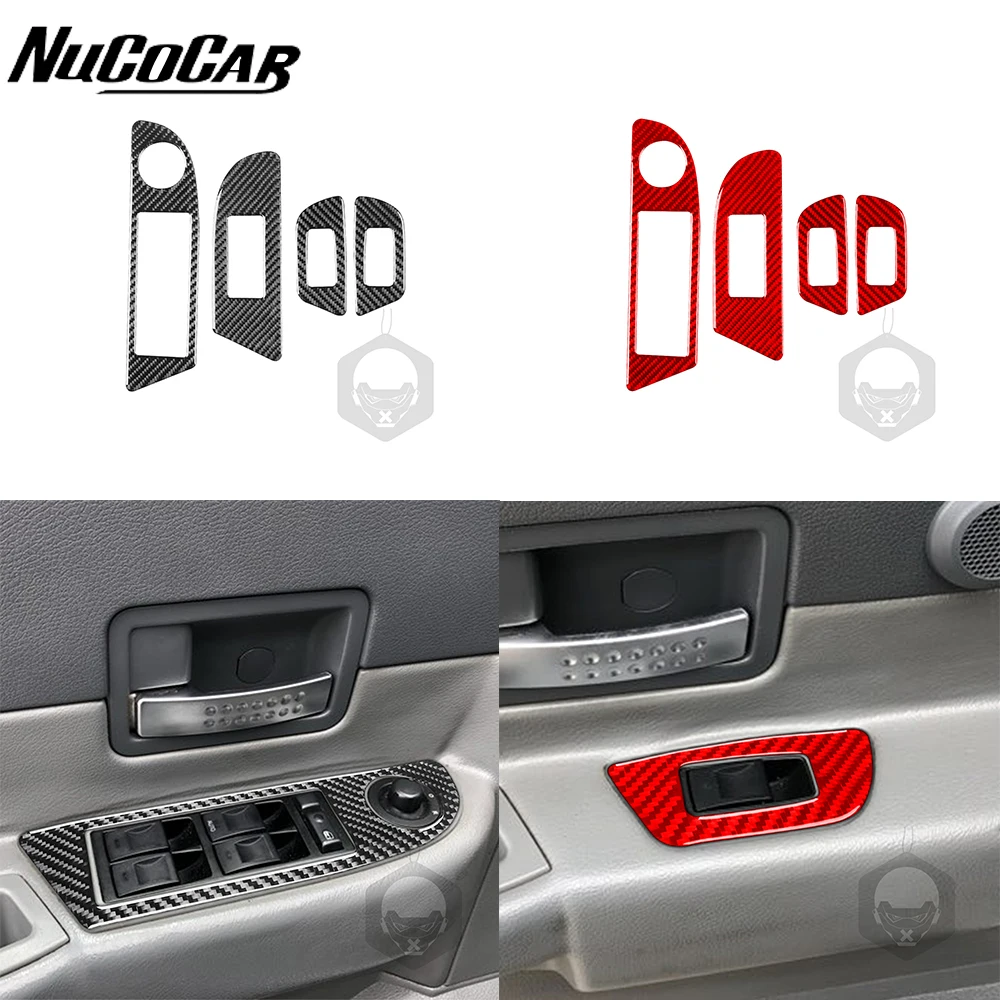 For Dodge durango 2004-2007 Carbon Fiber Window Lift Control Button Panel Cover Car Interior Accessories Decorative Stickers