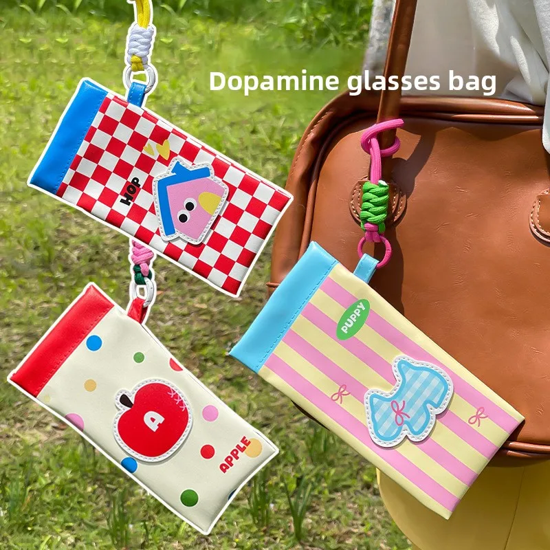 1pc Cute Dopamine Eyeglasses Case Compression Resistant Sunglasses Storage Pouch Portable for Womens Daily Outdoor Travel Carry