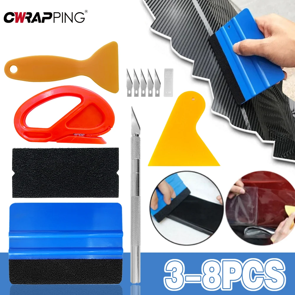 Auto Werkzeuge Wrap Film Aufkleber Wrap Tool Set Universal Vinyl Heatgun Scraper Suite Rakel Micro