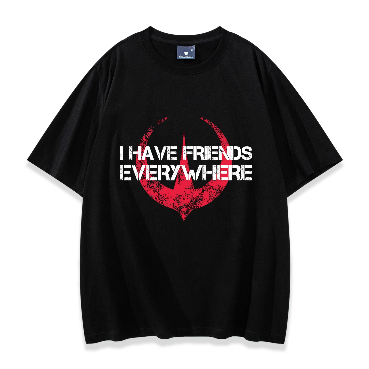 

Retro I Have Friends Everywhere Andor Inspired Minimalist T-Shirt Humor Funny Short Sleeve Graphic Tee Y2k Clothes