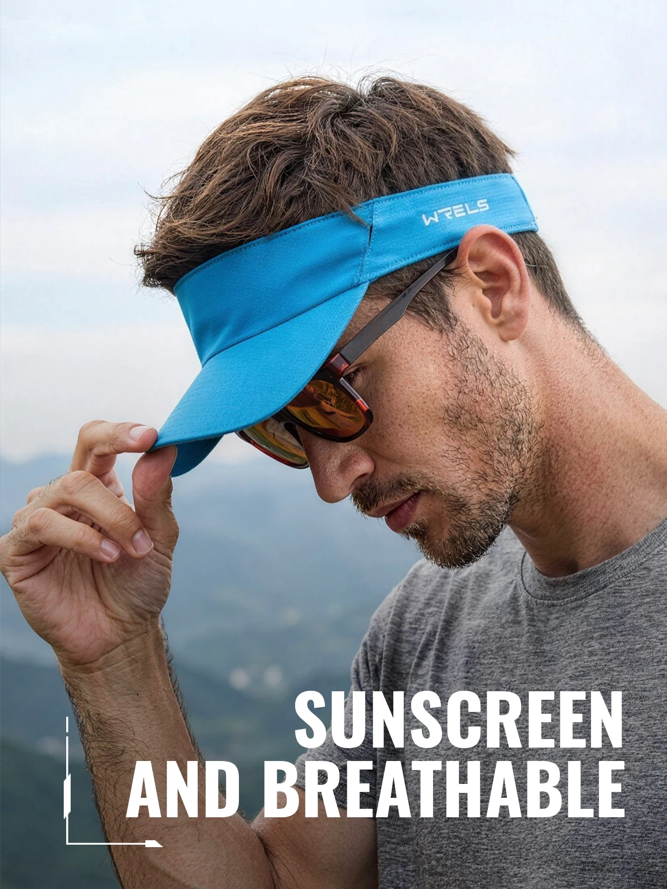 WRELS 1/2/3pcs Summer Sun Protection Empty Top Hat Breathable Sweat Absorbing Sun Visor Caps Outdoor Sport Running Tennis Caps