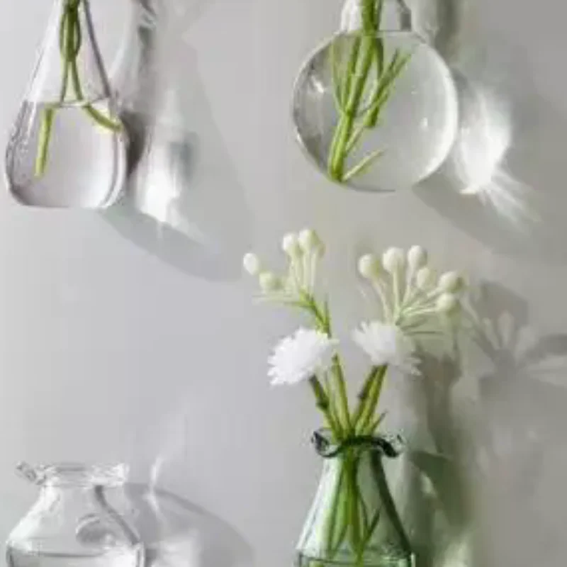 Glass Vase Magnets for Fridge Small Magnetic Flower Holders Set of 6 Mini Vases for Office and Home Refrigerator Decor