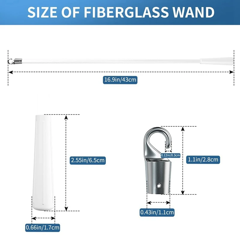 2 Pcs 17 Inch Blind Wand, Vertical Blinds Replacement Parts