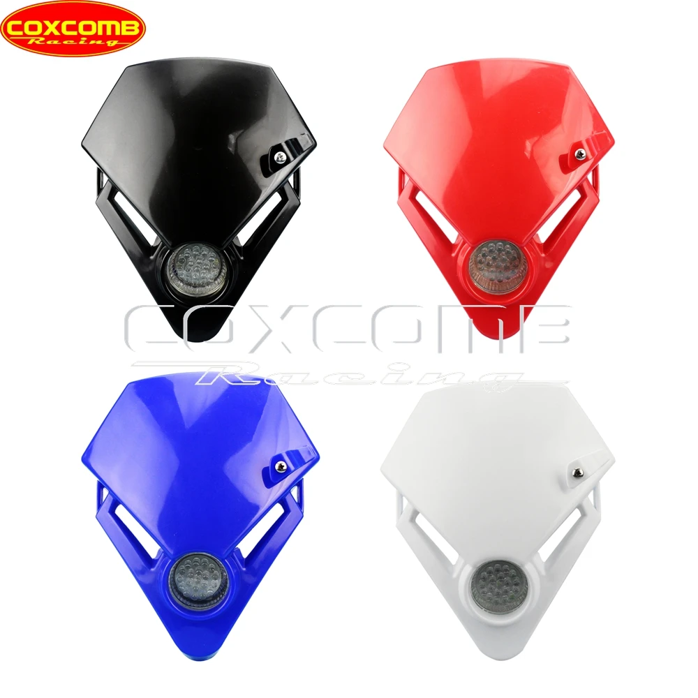 Dirt Bike Mini LED Headlight Head Lamp Fairing For Gas Gas TXT Trial 50 80 120 200 250 270 280 300 Pro Racing EC Red Front Light