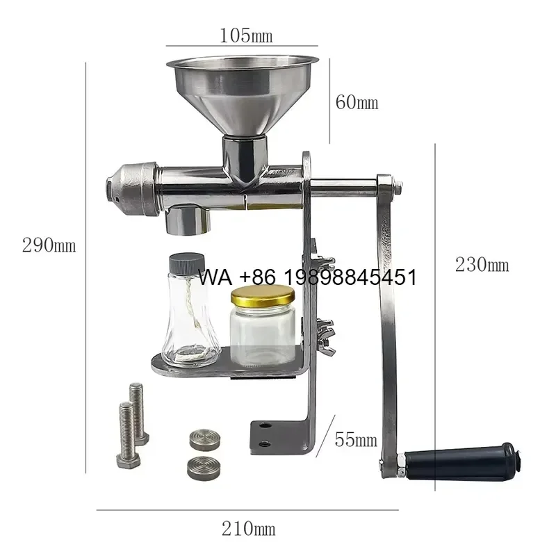 Wmwmnu Small Stainless Steel Oil Press Hand Crank Manual Extrusion Mill for Cooking Oil