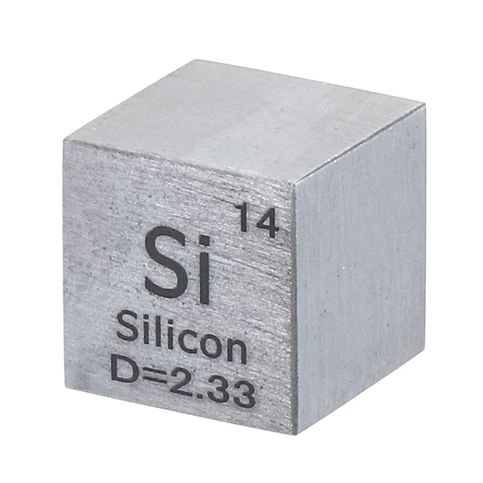 Silicon Cube,10mm Si Density Cube High Density Element Cube Unique Metal Cube