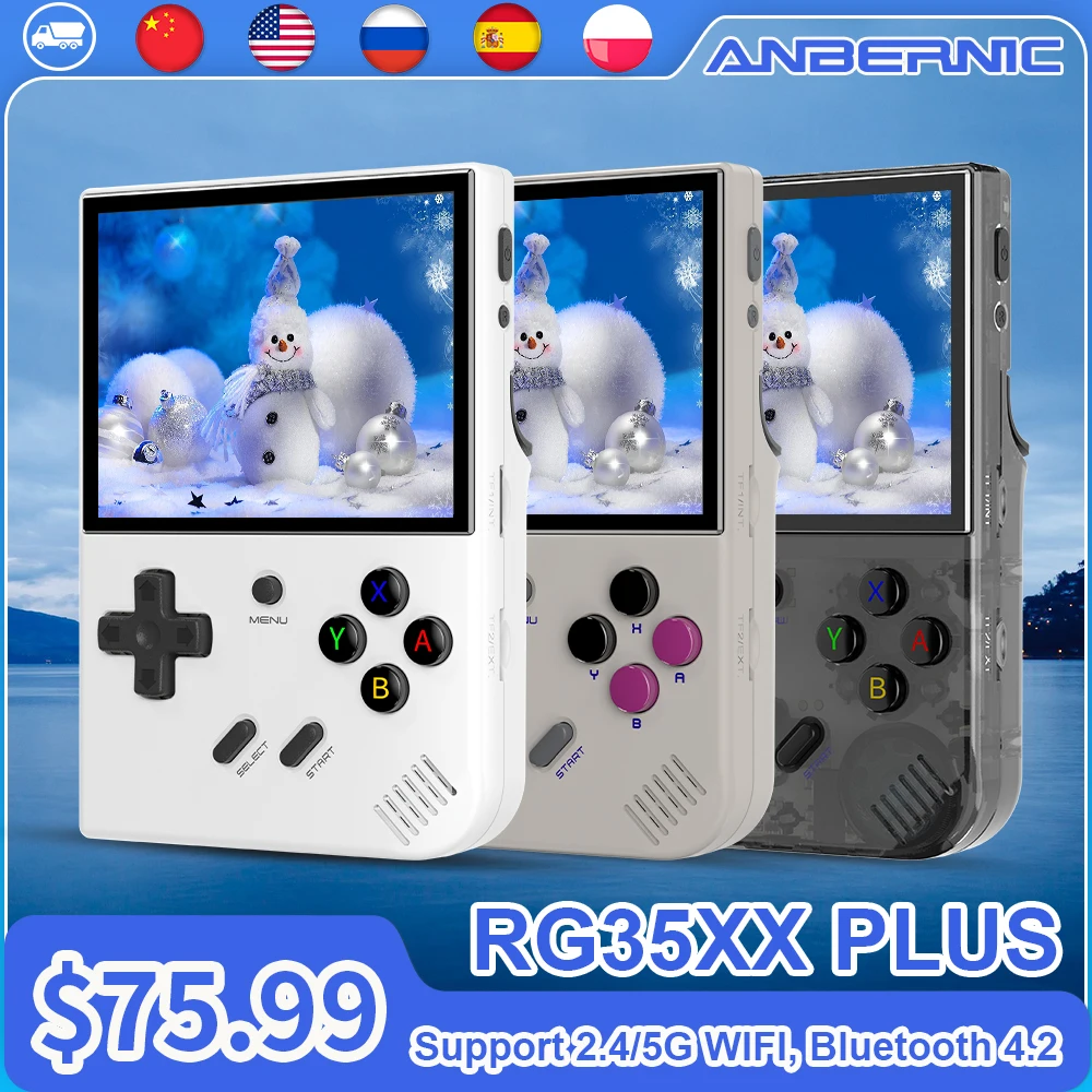 ANBERNIC New RG35XX Plus Retro Handheld Game Player Console 5000+ Classic Games Support Wireless/Wired Controlle HD-MI TV Output