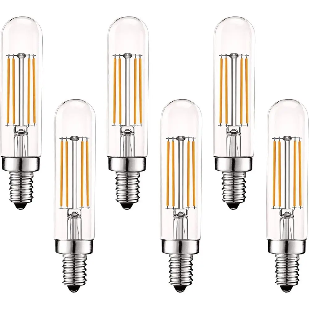 

Vintage E12 LED Bulb 60W Equivalent, T6 T6.5, 2700K (Warm White), 500 Lumens, Dimmable Clabra LED Tube Bulbs 5W, Clear Glass, Ed