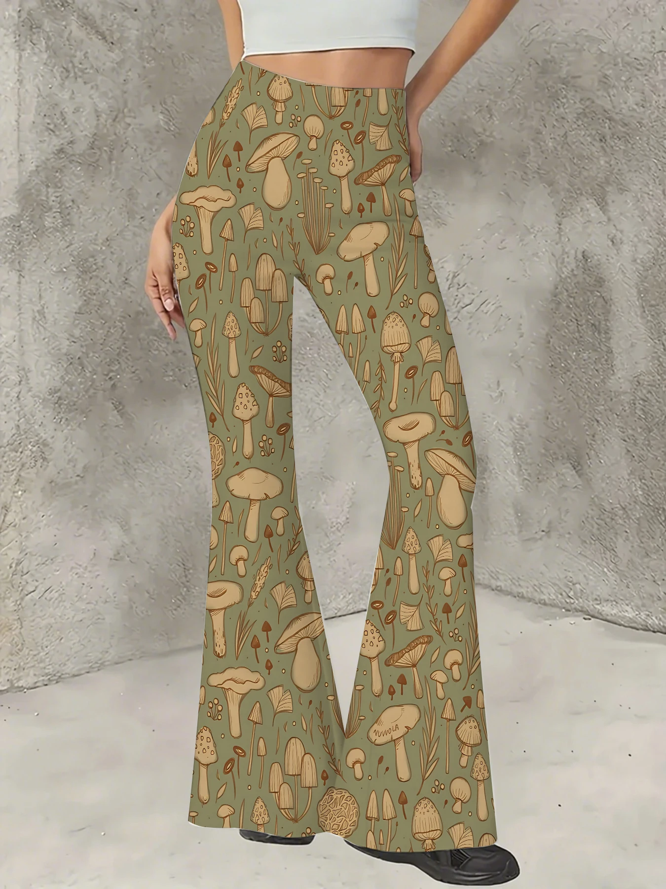 

Women's Floral Print Flare Pants Elegant Stretchy Bell Bottom Trousers Summer
