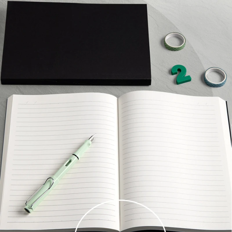 B5 256Pages Drawing Book Blank Drawing Student Notebook Horizontal Line Sketch Book Cardboard Painting Notebook Office Supplies