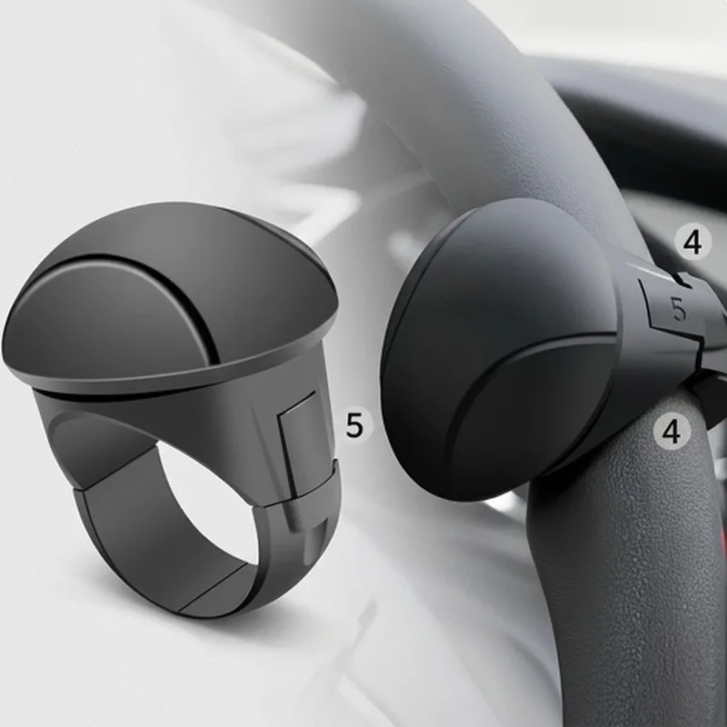 

Easy-Grip Silicone Steering Wheel Knob 360° Smooth Rotation One-Hand Operation With Built-In Metal Bearing & Non-Slip Grip