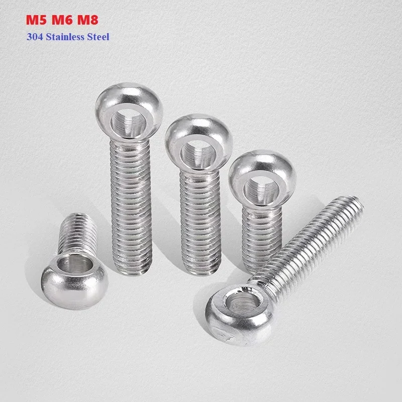 M5 M6 M8 Ring Link Bolt Fisheye Eye Slip Hole Screw Live Bolt Fisheye With Hole 304 Stainless Steel