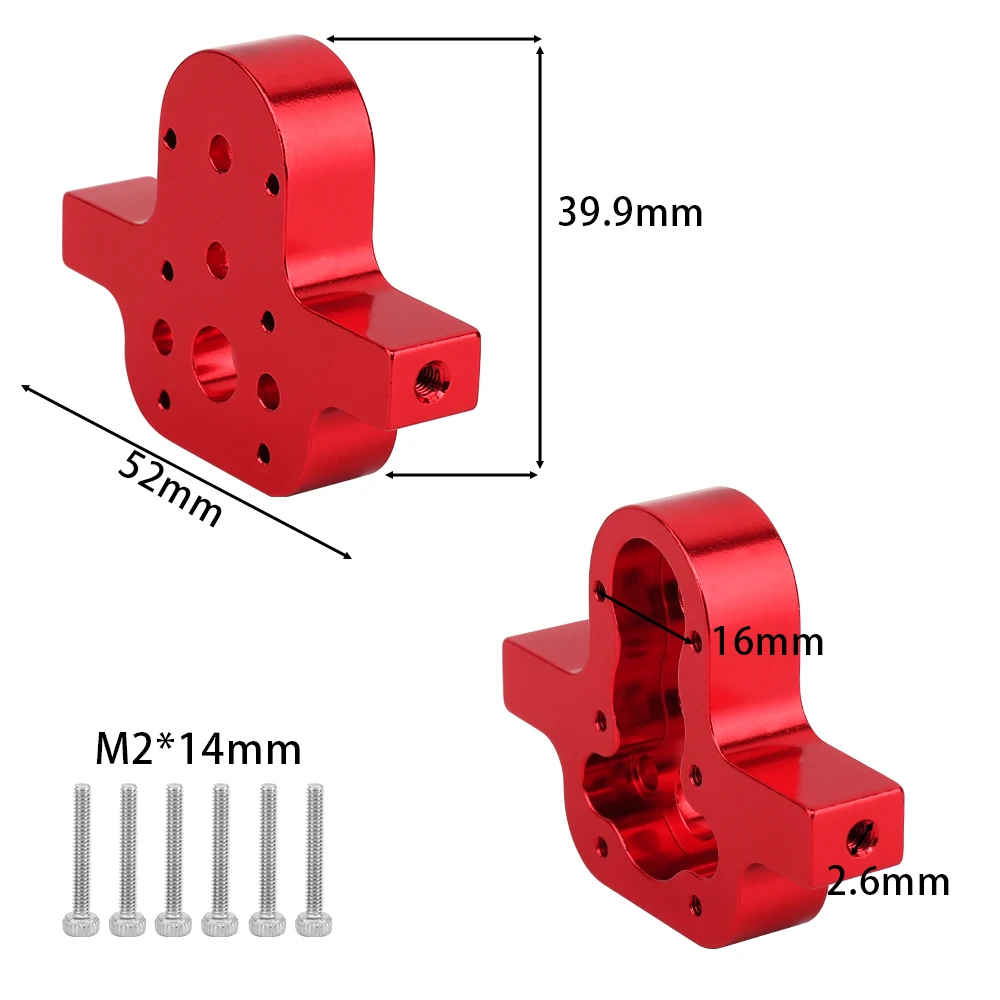 Aluminum Reverse Transfer Gearbox Housing for MN D90 WPL C24 4WD 6WD RC Truck Upgrade Parts Black Red Silver 49.3g
