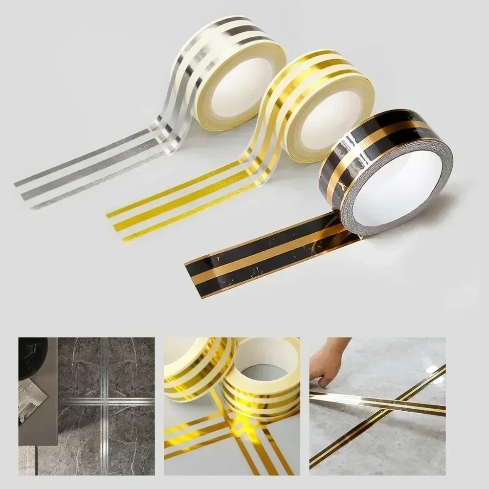 1 Rolle 5 m Wohnzimmer-Fliesen-Lückenband, selbstklebend, schimmelresistent, Lücken-Dichtungsfolie, Streifen, Wandfliesen, Bodenaufkleber, Heimdekoration