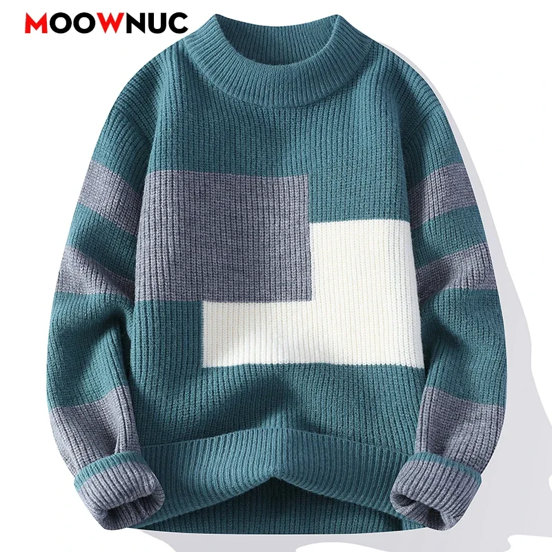 Pullovers Streetwear Sweater For Men Men's Sweat-shirt Men's Clothing Knit Spring Autumn Fashion Casual Hombre Warm Solid Male