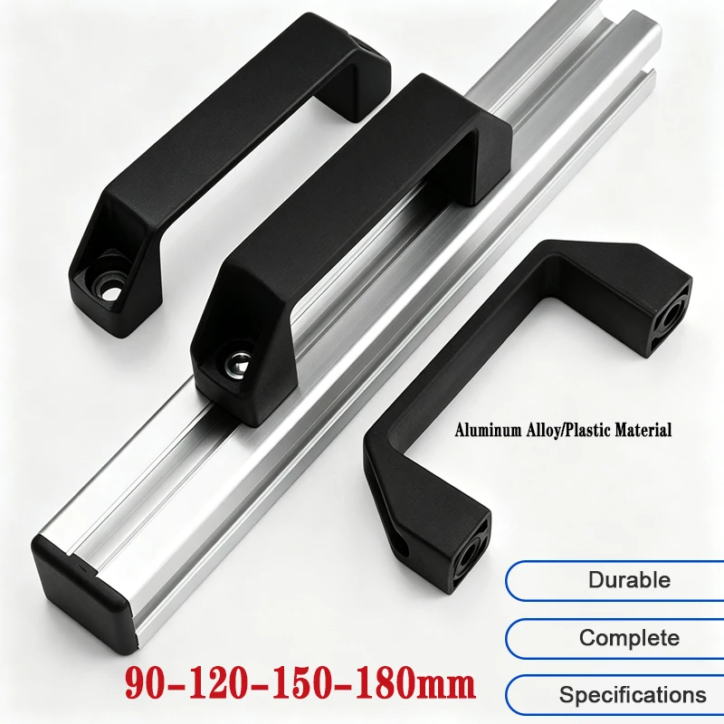 1/2/4PCS  90/120/150/180mm  Aluminum Alloy/Plastic Square Handle Hole Center Industrial Electrical Cabinet Handle Drawer Pull