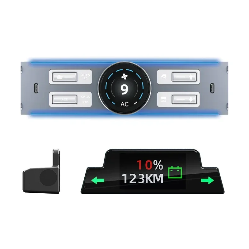 For Tesla Model Y 3 21-23 Mutil Port USB Type C Physical Button Knob Controller and Car HUD Head-Up Display LCD Instrument