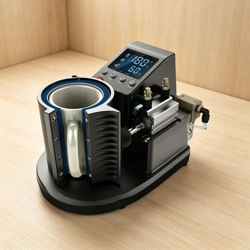 ST110 220V/110V Mini Pneumatic Vertical Heat Press Machine for Mug Cup
