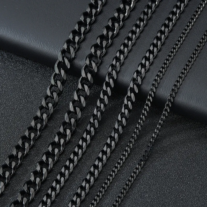 3,5-7 mm Edelstahl-Halsketten für Herren, Punk-Goldfarben, kubanische Gliederkette, Damen-Hip-Hop-Modeschmuck, Accessoires, 45-70 cm – Detail 10